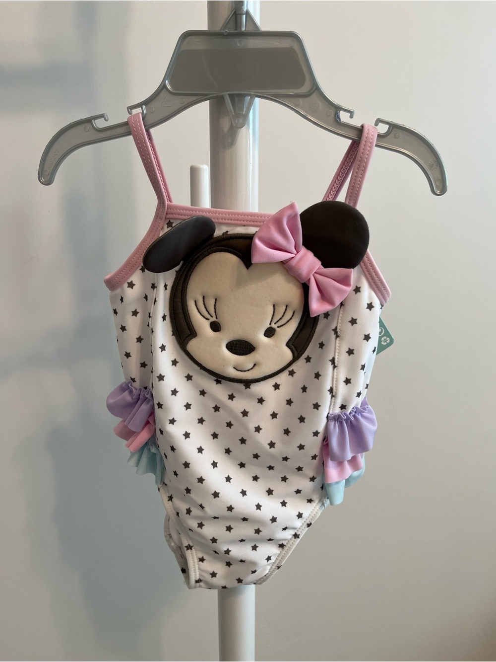 Disney White & Pink Minnie Star One-Piece Swim